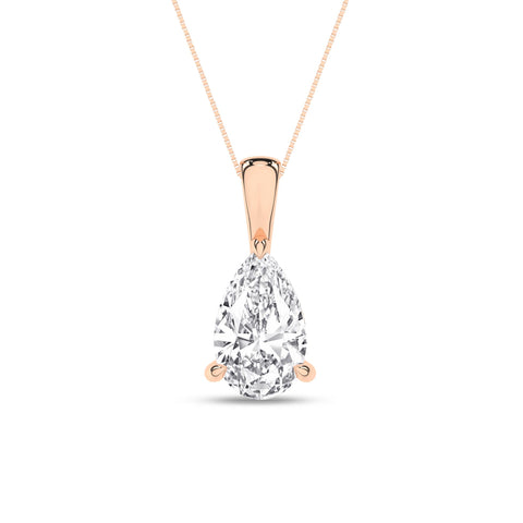 Pear Diamond Solitaire Pendant