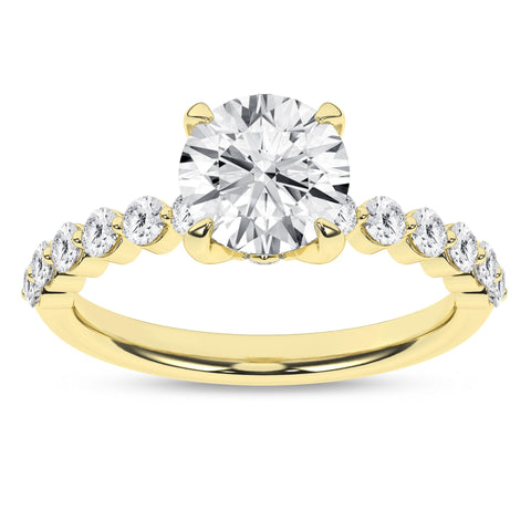 Round Brilliant Bubble Diamond Engagement Ring
