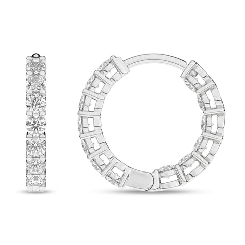 14K Inside-Out Diamond Huggies 1ctw