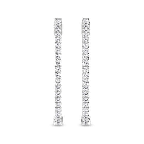 14K Inside-Out Hoop Diamond Earrings 3ctw