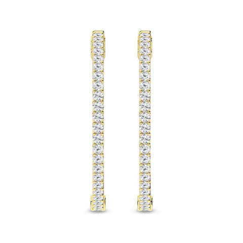 14K Inside-Out Hoop Diamond Earrings 3ctw