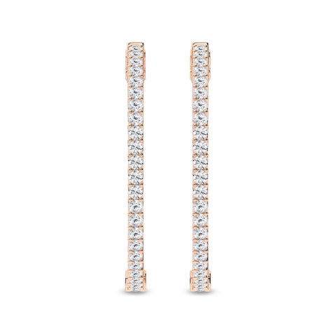 14K Inside-Out Hoop Diamond Earrings 3ctw