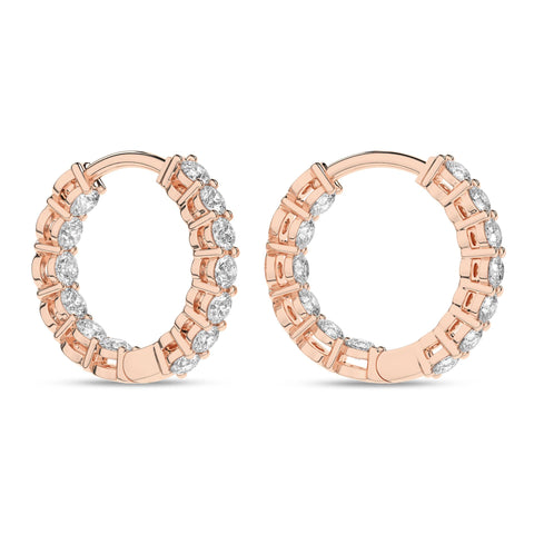 14K Inside-Out Diamond Huggies 1ctw