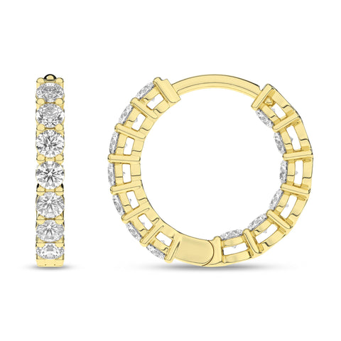 14K Inside-Out Diamond Huggies 1ctw