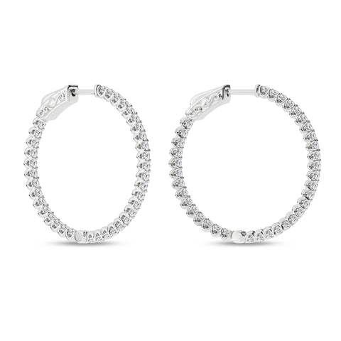 14K Inside-Out Hoop Diamond Earrings 1ctw